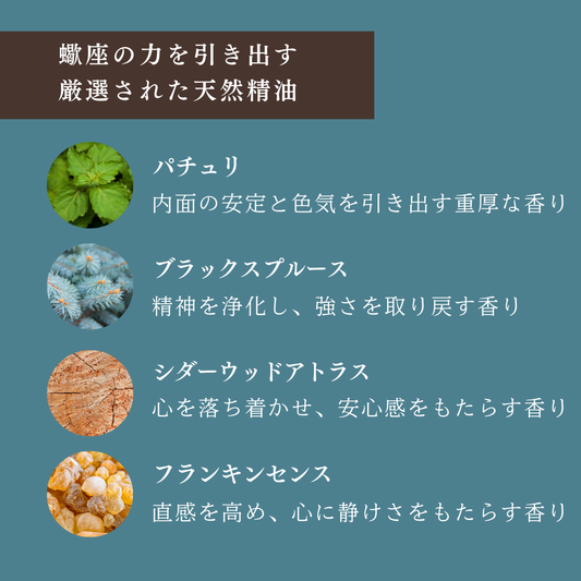 【蠍座専用ブレンド】十二星座別 アロマスプレー 60㎖ 癒し ストレス 睡眠 リフレッシュ リラックス