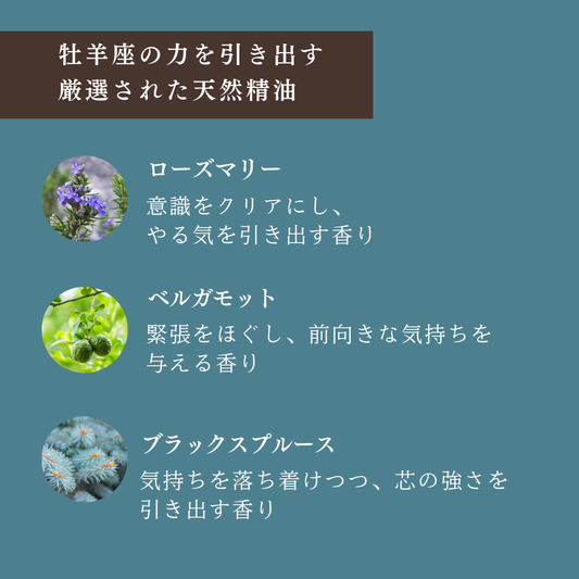 【牡羊座専用ブレンド】十二星座別　アロマスプレー　60㎖　癒し　ストレス　睡眠　リフレッシュ　リラックス