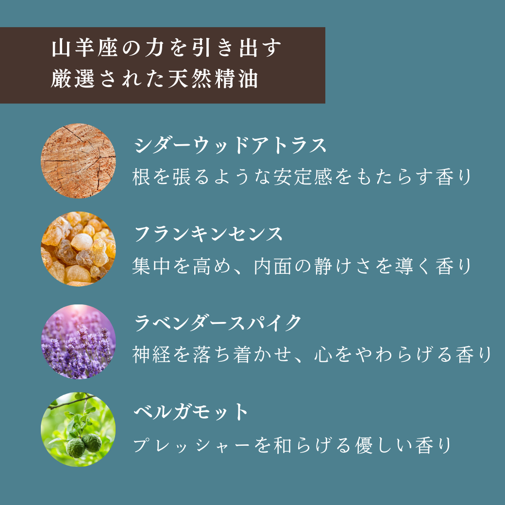 【山羊座専用ブレンド】十二星座別　アロマスプレー　60㎖　癒し　ストレス　睡眠　リフレッシュ　リラックス