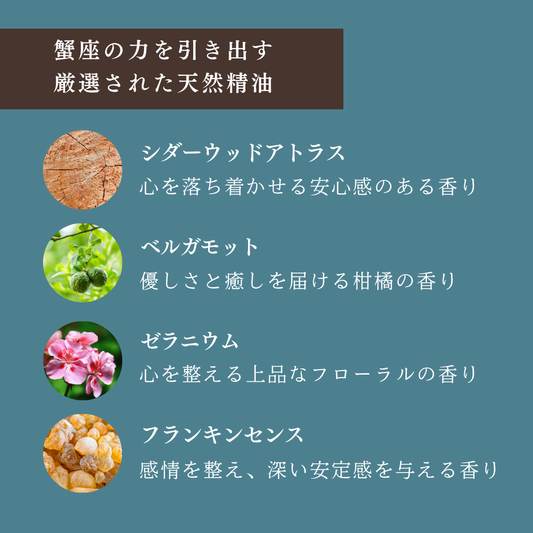 【蟹座専用ブレンド】十二星座別　アロマスプレー　60㎖　癒し　ストレス　睡眠　リフレッシュ　リラックス